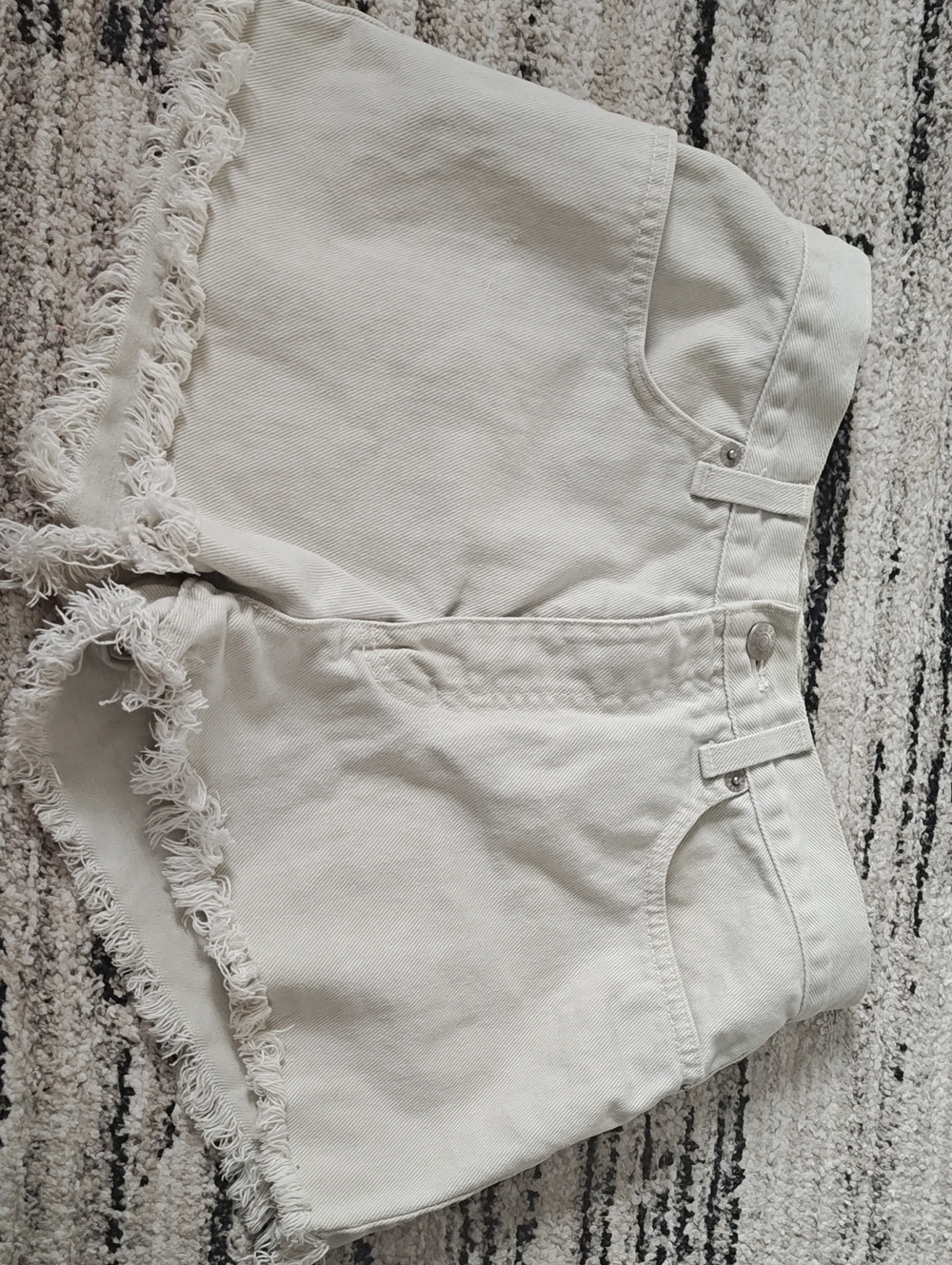J. Crew Cream Frayed Hem Denim Shorts